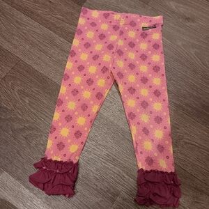 Matilda Jane Pink and Yellow Floral Leggings with Ruffle Hem